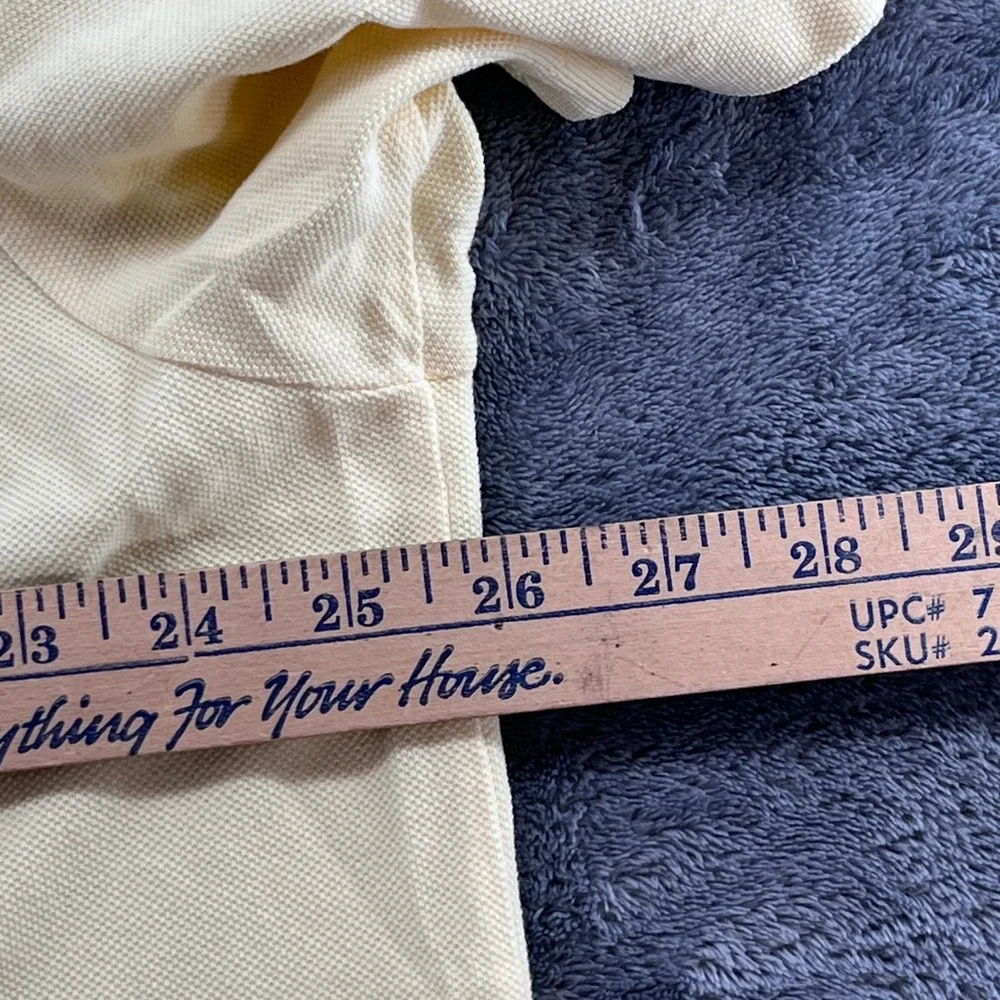 Ralph Lauren Mens Big M Polo Shirt Yellow Cotton Pique Button Down Collar Pocket